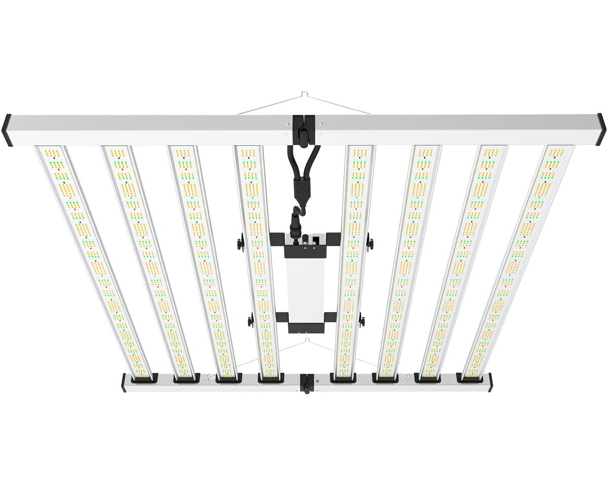 Front-facing view of Nova Sun Series LED grow light with dense diode layout delivering high PPFD and even canopy coverage.