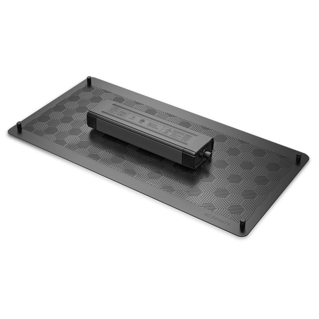 AC Infinity IONBOARD S24 LED grow light driver and heat sink on back panel with textured surface.