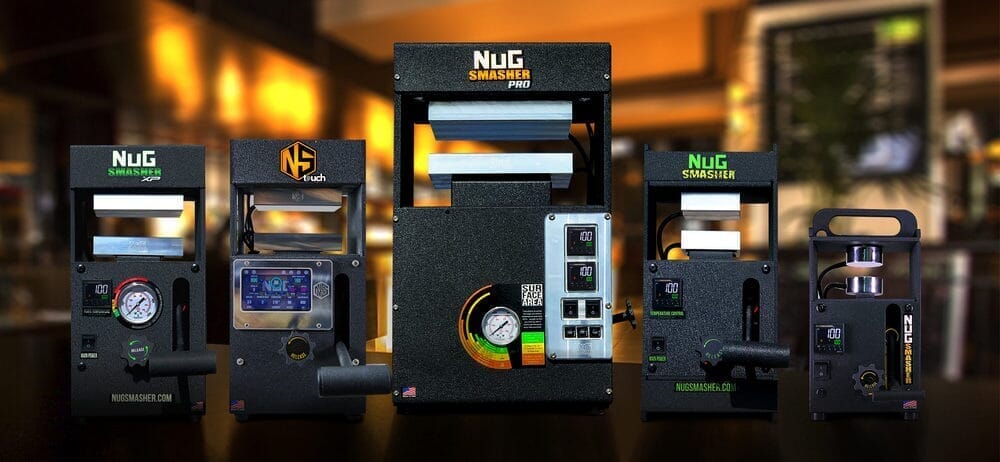 Nugsmasher line up of presses in different sizes suitable for different purposes.
