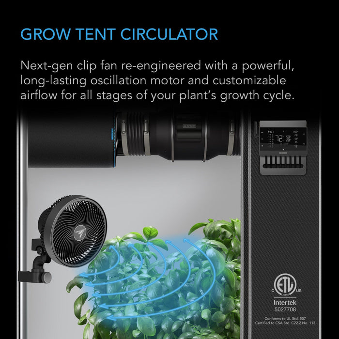 fan grow tent AC Infinity CLOUDRAY S9 Grow Tent EC Clip Fan
