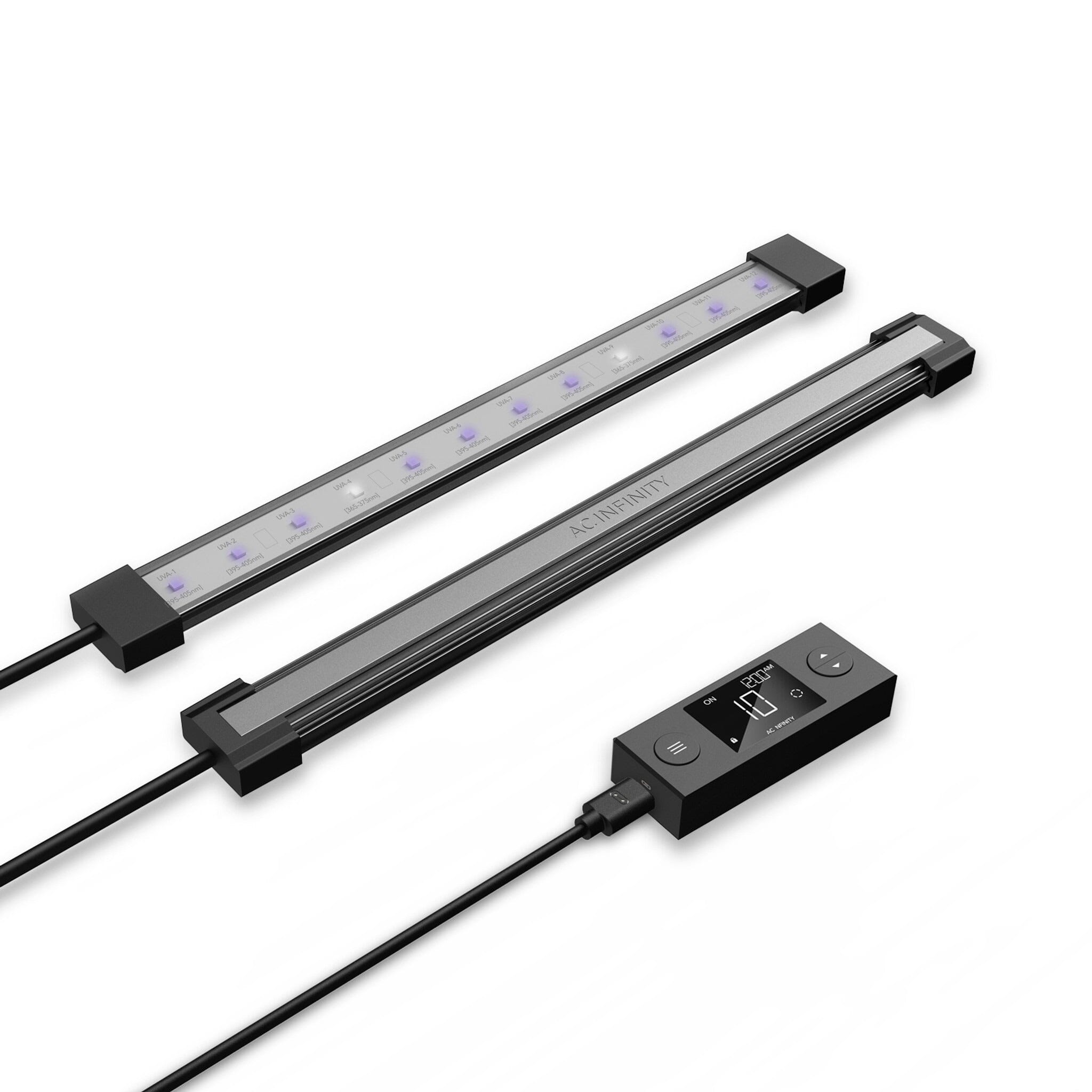 AC Infinity IONBEAM U2 two-bar kit with controller for targeted UV spectrum lighting.