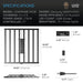AC Infinity Ionframe EVO8 LED grow light specifications including coverage, power usage, dimensions, and features.