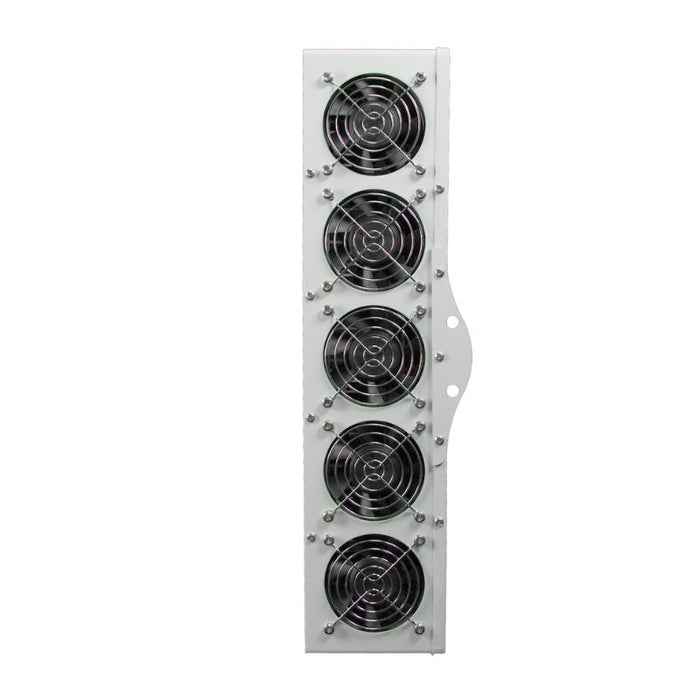 Side panel of the PhytoMAX-4 20SP LED grow light with five built-in cooling fans for thermal regulation.
