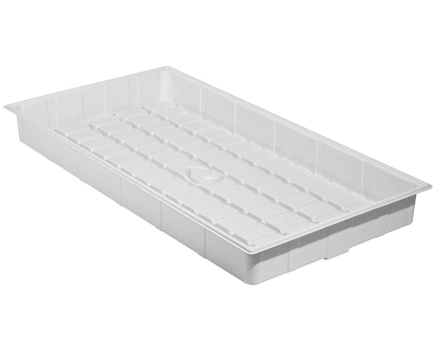 Botanicare Premium White ID Tray (3 × 6 ft), inside dimensions 36″ × 72″, outside 40.8″ × 76″, deep 7‑inch sidewalls, wide curved drainage channels and reinforced corner.