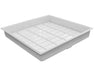 Botanicare Premium White ID Tray (4 × 4 ft), inside 48″ × 48″, outside 52.8″ × 52.8″, with 7‑inch sidewalls, durable ABS build, drainage grid, and gusseted corners.