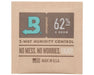 Close-up of Boveda 4g 62% 2-way humidity pack with tagline No Mess No Worries Enjoy and Made in USA label.