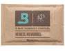 Single Boveda 62% humidity control pack with branding and messaging printed on kraft paper packaging, designed for maintaining optimal moisture levels.