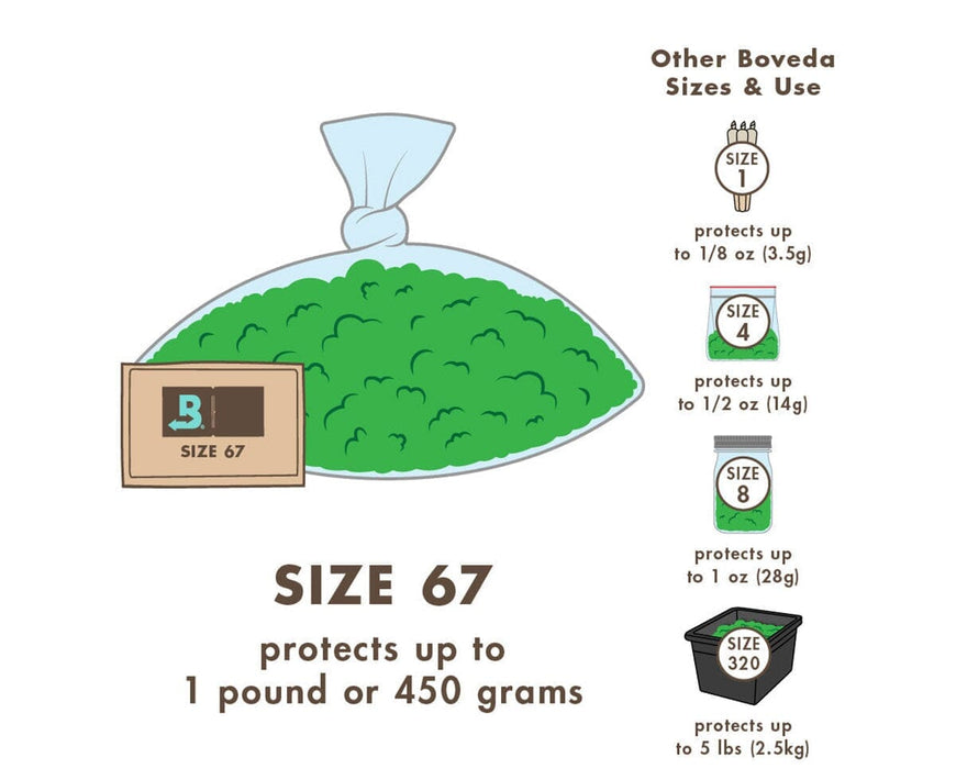 Boveda 62% RH 67g 2-Way Humidity Control Pack Pop Carton 12ct