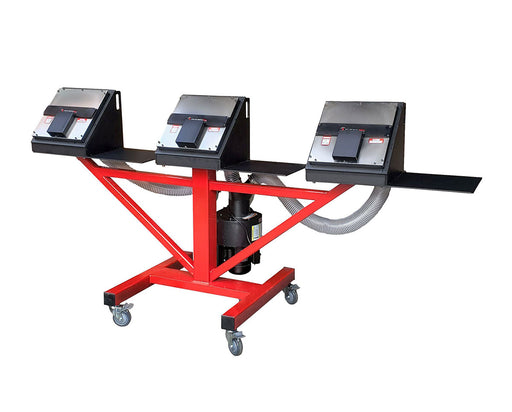 Front-facing view of the CenturionPro GC3 with all three debudder machines connected and ready for operation.