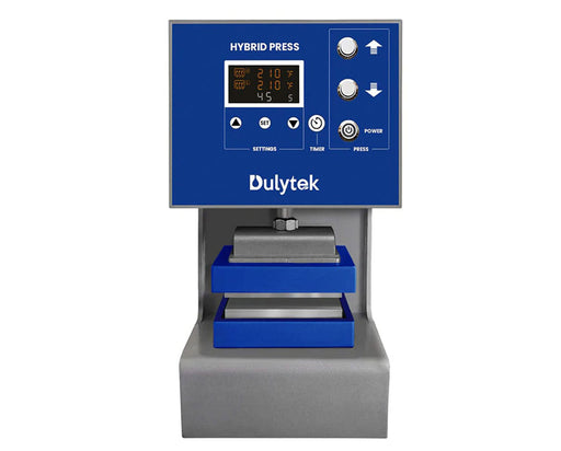Dulytek DW8000 Hybrid Electric Rosin Press with digital controls, dual 3x5 heat plates, and user-friendly front panel.