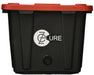Black EZ Cure tote with red lid and air port, designed for automated burping, drying, and curing control.
