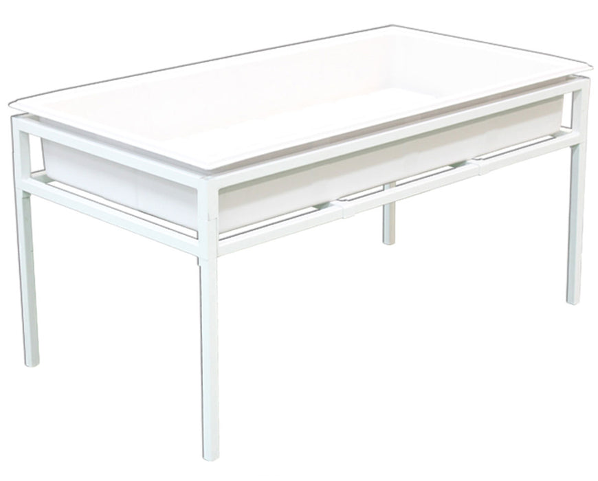 Fast Fit 2ft x 4ft Grow Tray Stand assembled with a white tray, designed for efficient plant support and organization in a compact and durable setup.