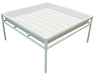 Assembled FastFit 4ft x 4ft Grow Tray Stand, showing the sturdy frame with a white tray for efficient plant support and organization.
