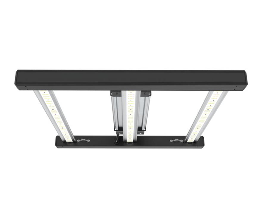 Bottom view of the Master 150R grow light showing dual LED bars and center-mounted driver.