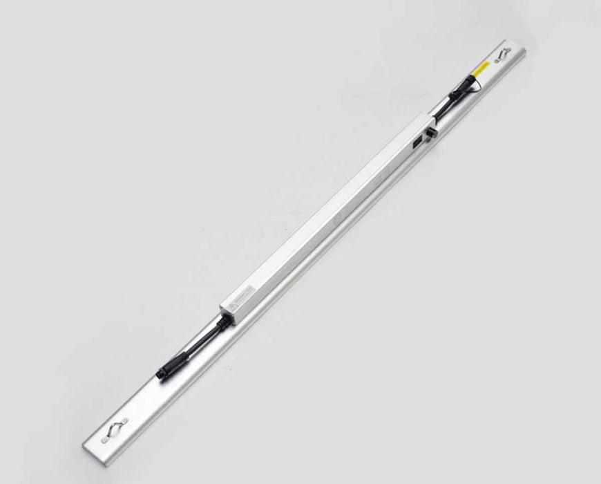 Backside view of the booster bar with visible mounting holes and connector ports on both ends.