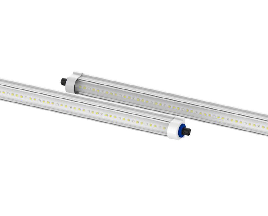 Close-up of two connected LED bars showing diode placement and power connectors for propagation lighting.