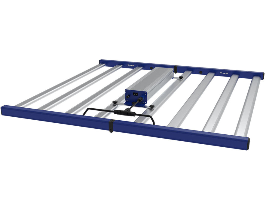 Side profile of Tarantula Voyager Dual Channel grow light displaying slim frame and linear LED bar arrangement.