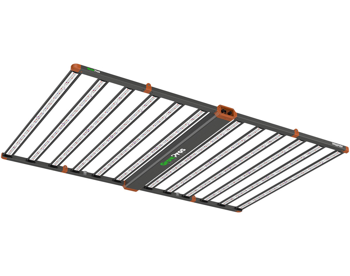 Image of GrowPros DraGrow 1350W Full Spectrum LED Grow Light on a white background.