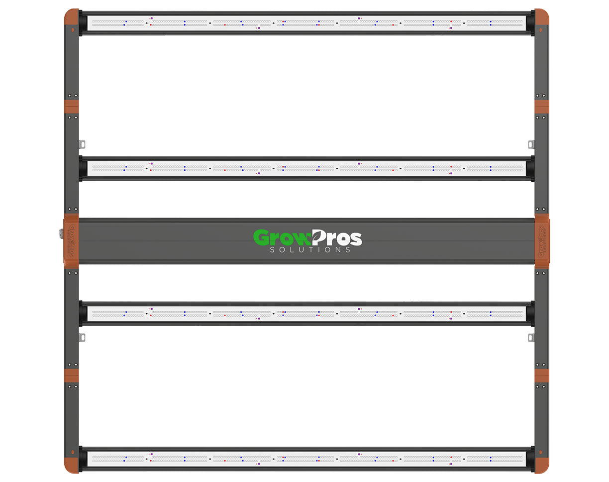 Top-down view of the GrowPros Eagle LED Veg Light with all bars extended, displaying symmetrical bar spacing and central driver housing.