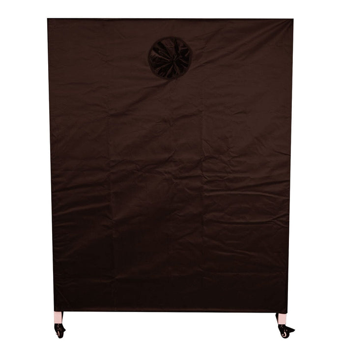 Back panel of Pro-Pod grow tent with duct port for airflow and complete blackout material.