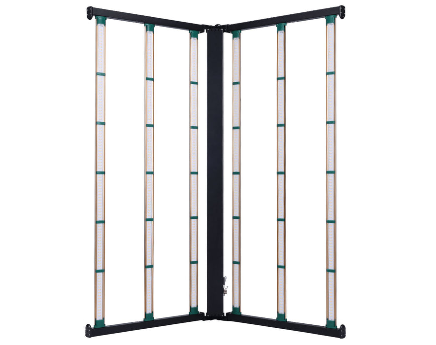 Grower's Choice ROI-FV 350W LED Bar shown upright and partially unfolded for canopy light distribution.