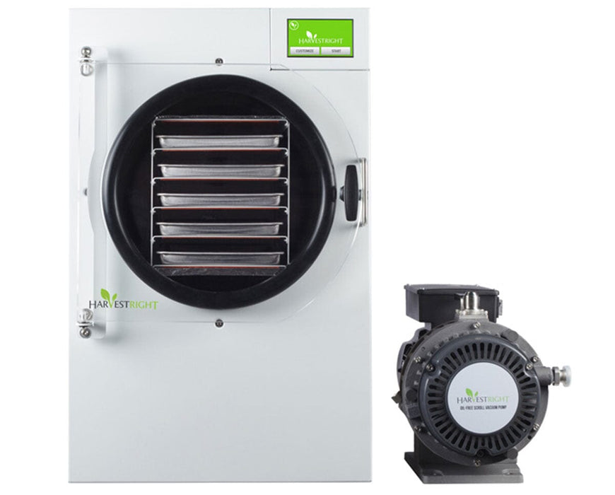 Image of the white Harvest Home Pro Freeze Dryer in medium size with oil-free pump.