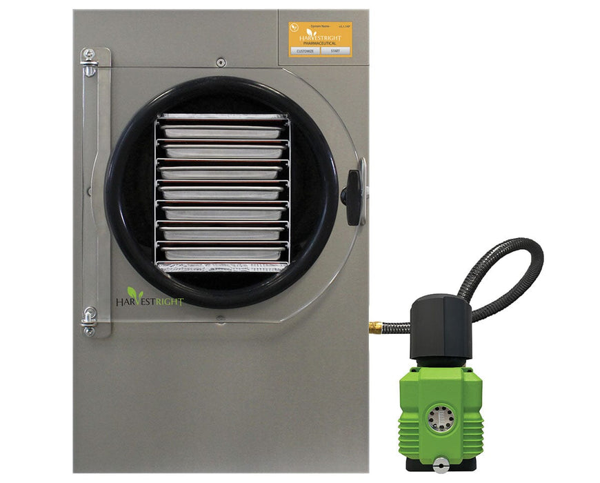Image of the Harvest Right Medium Pharmaceutical Pro Freeze Dryer with Premier Industrial Pump.