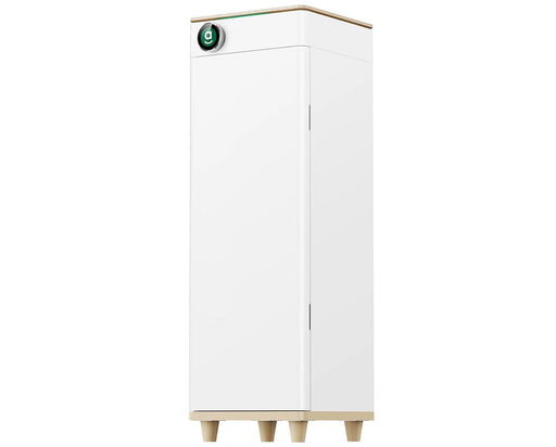 Front view of Hey abby 420 Pro automated grow chamber with sleek white cabinet design, integrated smart knob, and discreet home-friendly appearance