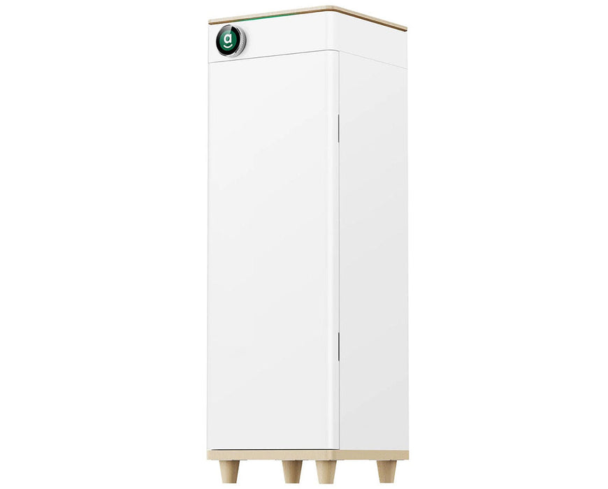 Front view of Hey abby 420 Pro automated grow chamber with sleek white cabinet design, integrated smart knob, and discreet home-friendly appearance