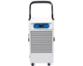 White Hydrofarm Active Air 110-pint dehumidifier with digital controls, a carrying handle, and wheels for easy movement.