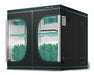 Mars Hydro 8x8 grow tent shown fully assembled with plants, grow lights, and inline fans for indoor cultivation.