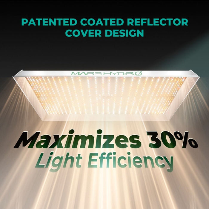 Mars Hydro TS 3000 with reflective cover design that boosts light efficiency by 30%.