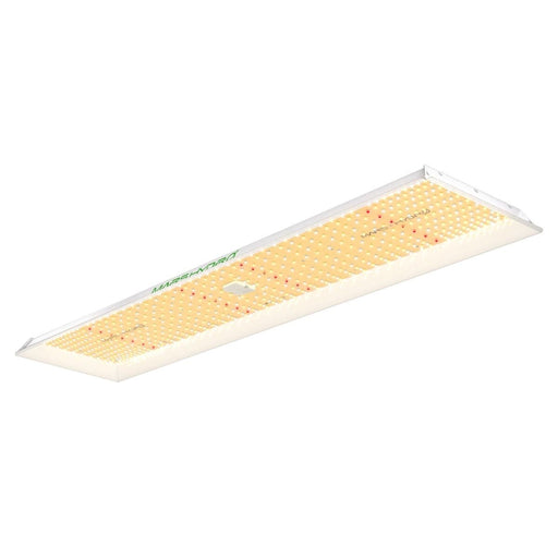 Mars Hydro TSL 2000 LED grow light with full-spectrum diodes on a rectangular panel for indoor plant cultivation.