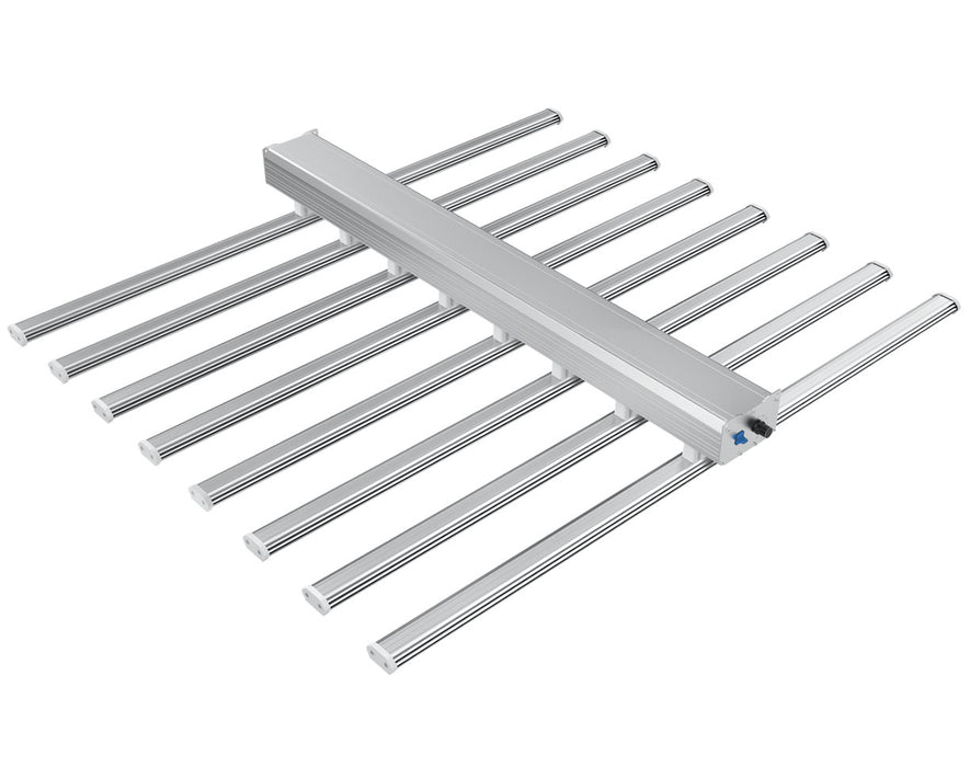 Top view of fully assembled Medic Grow EZ-8 LED Grow Light with all eight light bars installed.