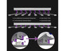 Medic Grow EZ-8 bar assembly diagram showing tool-free installation and purple mounting clips.