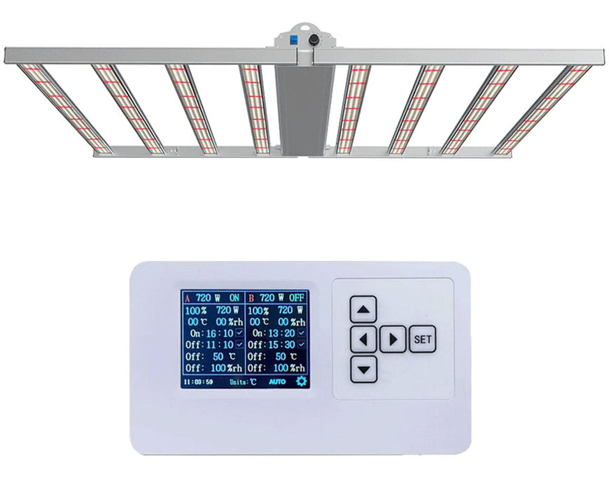 Bundle image of Medic Grow Fold-8 Full-Spectrum 760w Commercial LED Grow Lights ETL & DLC Certified for 4X4/5X5 with GLC-1 Controller.