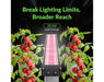 Hell Fire 120W LED bar, 39.96-inch length, providing broad reach lighting between tall tomato plants.
