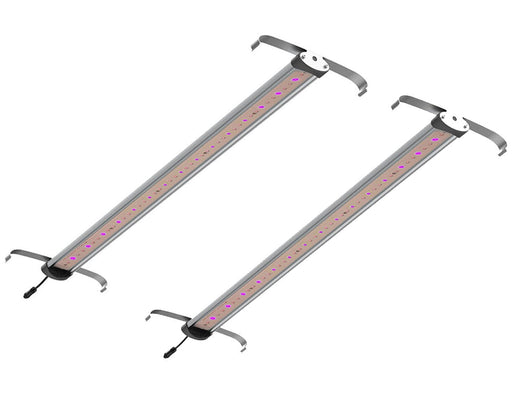 Pair of Medic Grow UV-FR 4-ft supplemental LED grow light bars for indoor gardens.