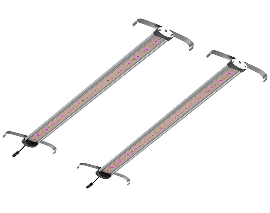 Pair of Medic Grow UV-FR 4-ft supplemental LED grow light bars for indoor gardens.