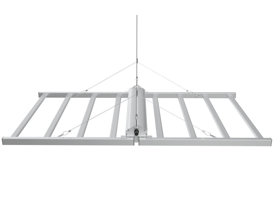 Side view of Medic Grow Venus 200W LED light with foldable arms and ventilation slots.