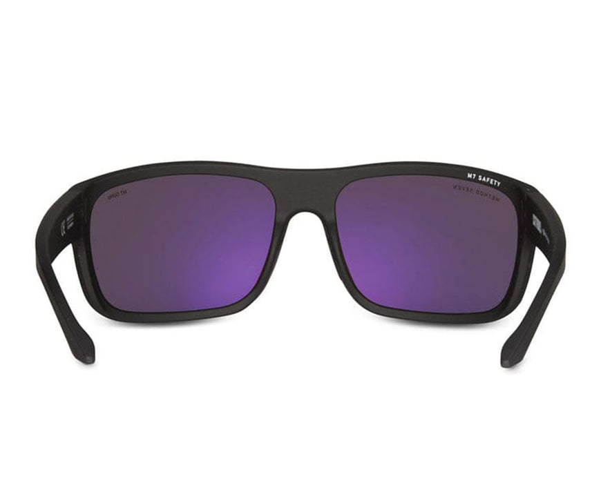 Front view of Method Seven Citadel Sun Polarized sunglasses with dark purple lenses.