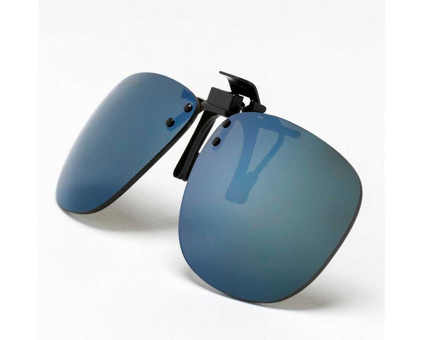 Angled view of Method Seven FX2 clip-on lenses showing curve and reflection of the glass.