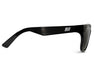 Side profile of Method Seven Coup Sun Polarized sunglasses featuring a sleek black arm with logo detail.