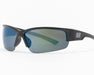 Method Seven Cultivator FX2 grow room glasses with semi-rimless black frame and reflective blue-green lenses, angled view.