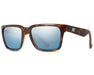 Method Seven Evolution HPS+ Crystal Tortoise sunglasses with tortoise-shell frame and blue mirrored lenses, angled view.