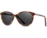 Angled view of Method Seven Lennox Sun Polarized sunglasses in tortoise shell with dark lenses and subtle brand detailing.