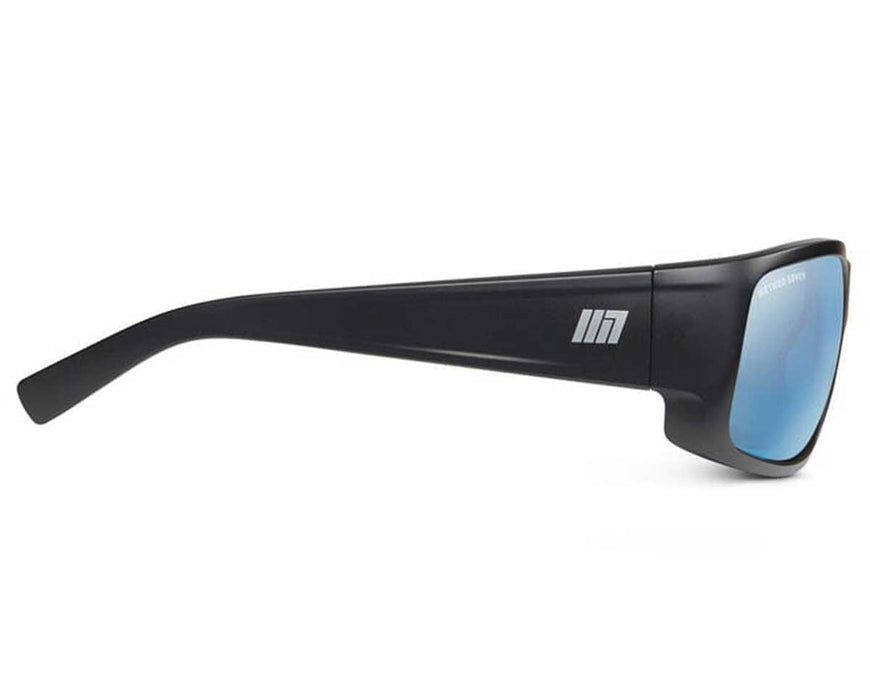 Side view of Method Seven Resistance 2 HPS Crystal glasses highlighting logo and straight temple design.