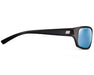 Side profile of Method Seven Resistance HPS Premium sunglasses with reflective blue lenses and matte black frame.