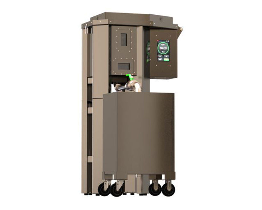 Side angle of the fully assembled NugWasher Mini showing control panel and tank.