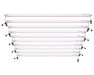 Top view of eight PHOTOBIO VP 32W LED grow light bars arranged in parallel showing LED coverage.